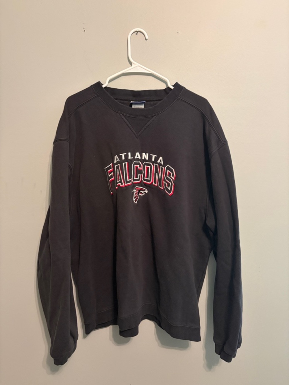 Reebok Dark Gray Crewneck with Atlanta Falcons Logo
